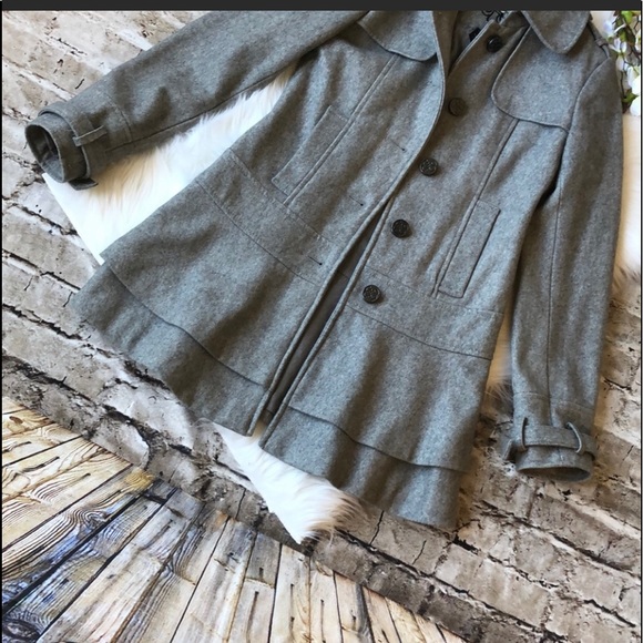 Guess peplum pea coat gray used like new size S - Picture 5 of 8